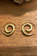 Spiral Brass Earrings/ Bucklace d'oreille Laiton Lotus/ Boho Earrings/ Tribal Jewelry/ Gypsy Hoop Earrings/ Ethnic Earrings/ Laboho