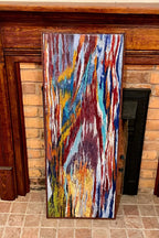 Wall Modern Large Reclaimed Wood Art, Abstract Mix Media Decor Original Oil Painting Wall Art, Farmhouse country CabIn Contemporary Decor