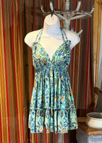 Boho Short Ruffle Dress, Hippie Dress, Open back Dress, Bohemian Festival Ethnic Dress, Boho Dress, Beach Halter Ruffle Boho Gypsy Dress