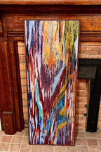 Wall Modern Large Reclaimed Wood Art, Abstract Mix Media Decor Original Oil Painting Wall Art, Farmhouse country CabIn Contemporary Decor