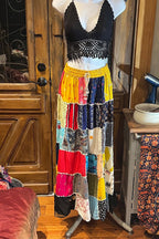 Boho long Skirt, Patchwork Long Maxi Skirt, Bohemian Boho Chic Festival Skirt, Ethnic Hippie Summer One Size Feminine Long Skirt, Boho SkIrt