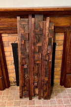 Wall Reclaimed Wood Art Decor, modern large Rustic Mix Media, Sculpture Geometric Abstract County Cabin 3d Mosaic Farmhouse Coastal Wall Art