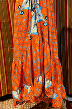 Boho Ruffle Long Dress, Hippie Dress, Open back Dress, Bohemian Festival Ethnic Dress, Boho Chic Dress, Beach Halter Ruffle Gypsy Dress