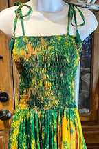 Bohemian Dress,  Tie Dye Vintage Sari Silk Bohemian Boho Chic Festival Ethnic Hippie Summer dress, Gypsy Dress, Fairy Beach Boho Dress,