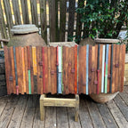 Wall Reclaimed barn Wood Art modern large Rustic Mix Media, Sculpture Geometric Abstract County Cabin 3d Mosaic Farmhouse Coastal Wall Art