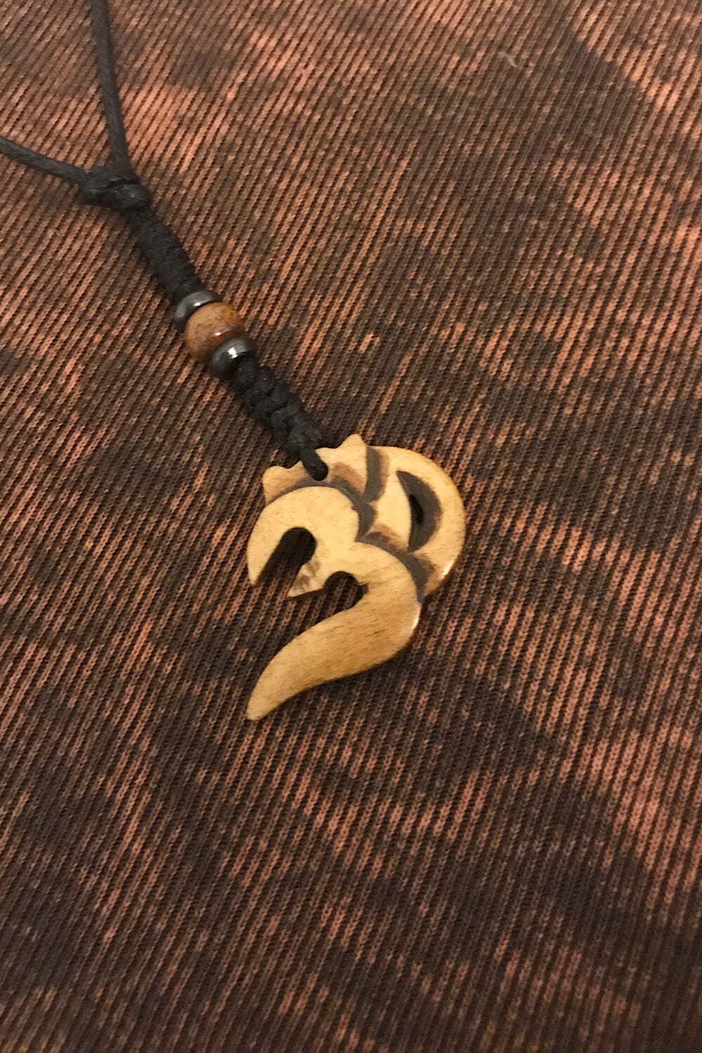 Carved Bone Pendant Necklace/ Chakra Necklace/ BoHo Bone Necklace/ Om Pendant/ Festival Jewelry/ Bone Pendant/ Spiritual Jewelry Gifts