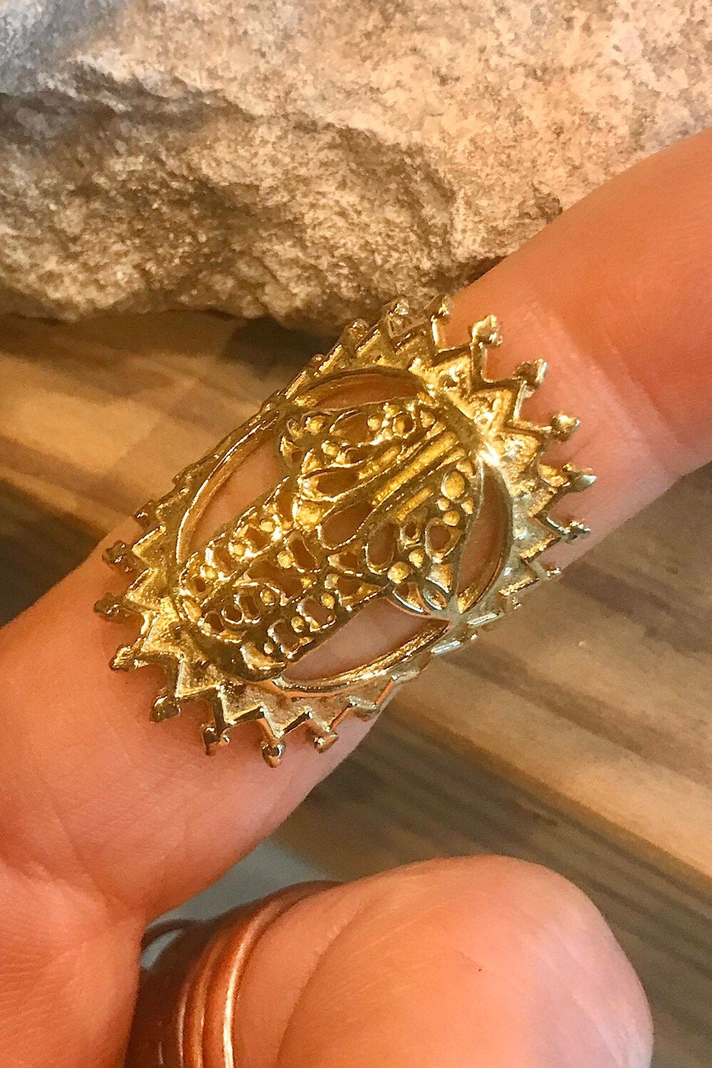 Hamsa ring, Gift for her/Him, Gold ring, Adjustable ring, brass  ring, Festival Jewelry, Boho, Gypsi, Good luck ring, Spiritual Ring