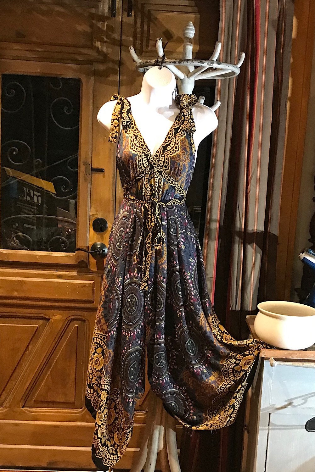 Boho Jumpsuit, Bohemian Clothing, Boho jumpsuit Harem Pants, Loose Yoga  Festival Pants, Wide Leg Women Festival Pants, Hippie Summer Romper