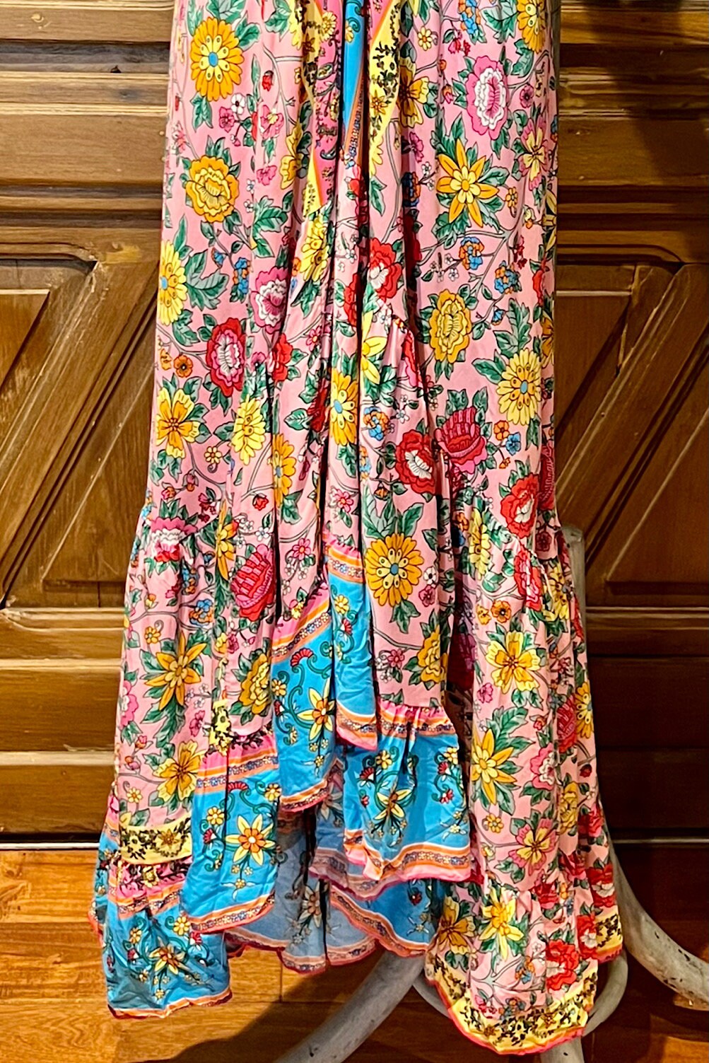 Boho Ruffle Long Dress, Hippie Dress, Open back Dress, Bohemian Festival Ethnic Dress, Boho Chic Dress, Beach Halter Ruffle Gypsy Dress
