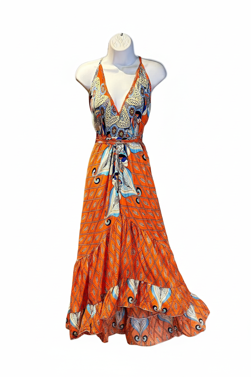 Ethnic, Gypsy, Hippie, Festival, Ruffle dress, additional view 5 from Ariel La Boutique