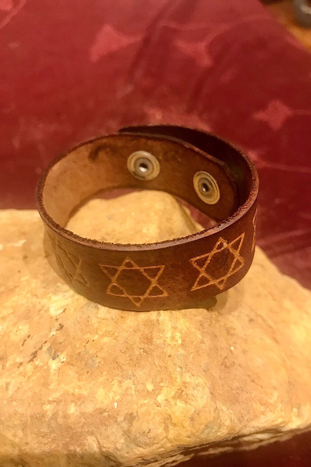 Leather Star Of David Bracelet, Support Israel Kabbalah Magen David Bracelet, Jewish Leather Bracelet,Spiritual Jewish Leather Bracelet
