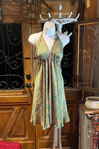 Boho Festival Dress, Bohemian Silk Dress, Ethnic Beach Short Dress, Festival Dress, Hippie Dress, Women Vintage Silk Boho Chic Gypsy Dress