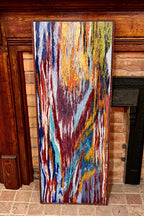 Wall Modern Large Reclaimed Wood Art, Abstract Mix Media Decor Original Oil Painting Wall Art, Farmhouse country CabIn Contemporary Decor