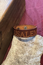Leather Bracelet, Kabbalah Jerusalem, the holy city Leather Bracelet,Support Israel Jewish Bracelet,Spiritual Prayer