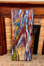 Wall Modern Large Reclaimed Wood Art, Abstract Mix Media Decor Original Oil Painting Wall Art, Farmhouse country CabIn Contemporary Decor