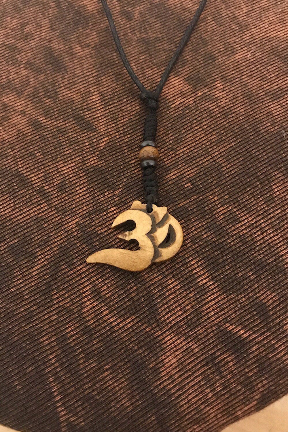 Carved Bone Pendant Necklace/ Chakra Necklace/ BoHo Bone Necklace/ Om Pendant/ Festival Jewelry/ Bone Pendant/ Spiritual Jewelry Gifts