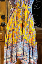 Boho Ruffle Dress, Hippie Dress, Open back Dress, Bohemian Festival Ethnic Dress, Boho Dress, Beach Halter Ruffle Dress Gypsy Boho Dress