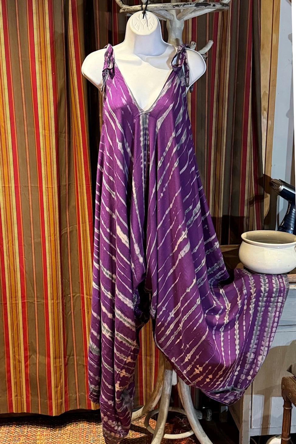 Boho Tie Dye Jumpsuit, Bohemian Clothing, Boho jumpsuit Harem Pants, Loose Yoga  Festival Pants, Wide Leg Women Festival Pants, Hippie Pants