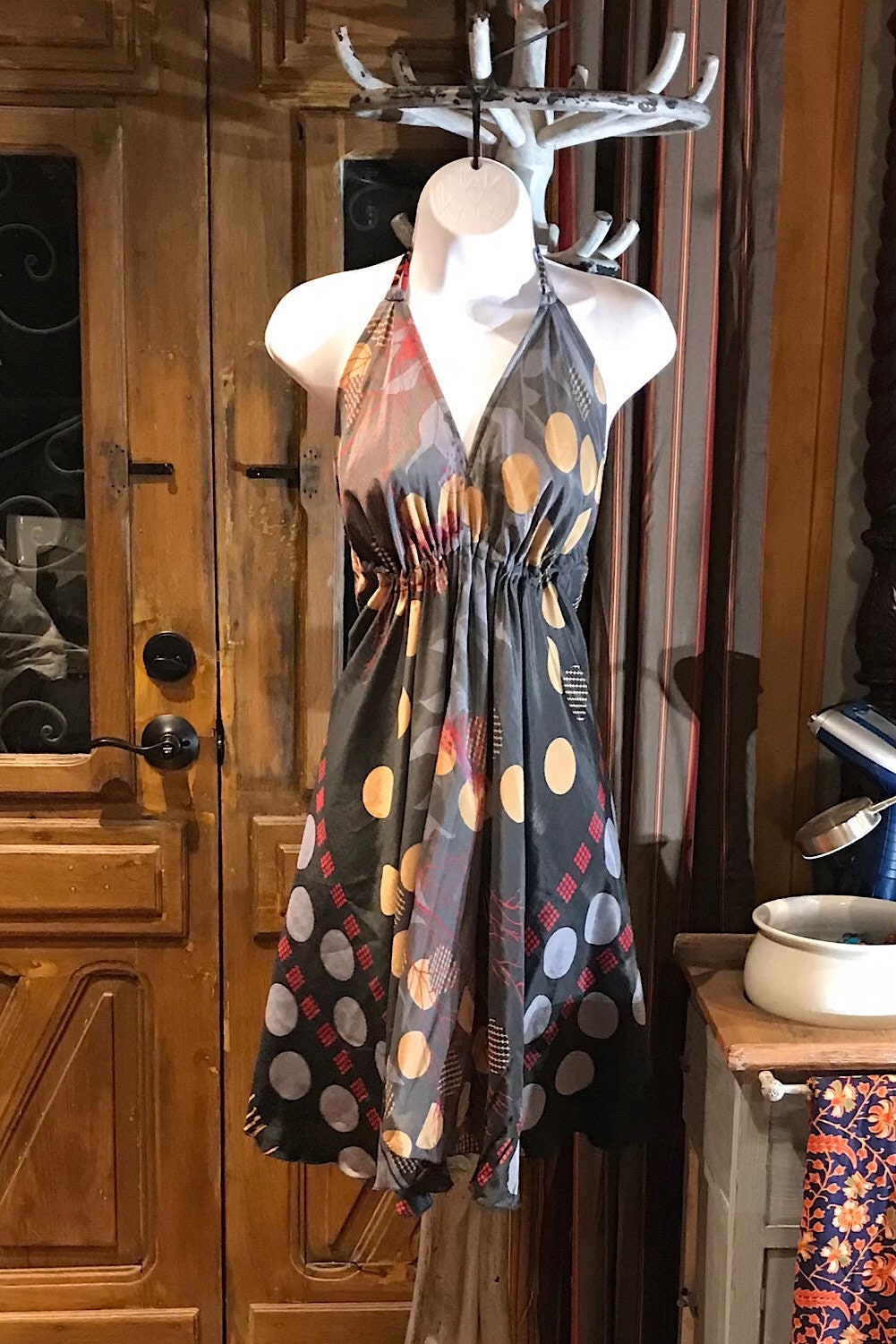 Bohemian Festival Dress, Boho  Dress Ethnic Beach Short Dress, Festival Dress, Hippie Dress, Women Vintage Silk Boho Chic Gypsy Dress