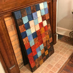 Wall Modern Large Reclaimed Wood Art Decor, Rustic Mix Media, Sculpture Geometric Abstract County Cabin 3d Mosaic Farmhouse Coastal Wall Art