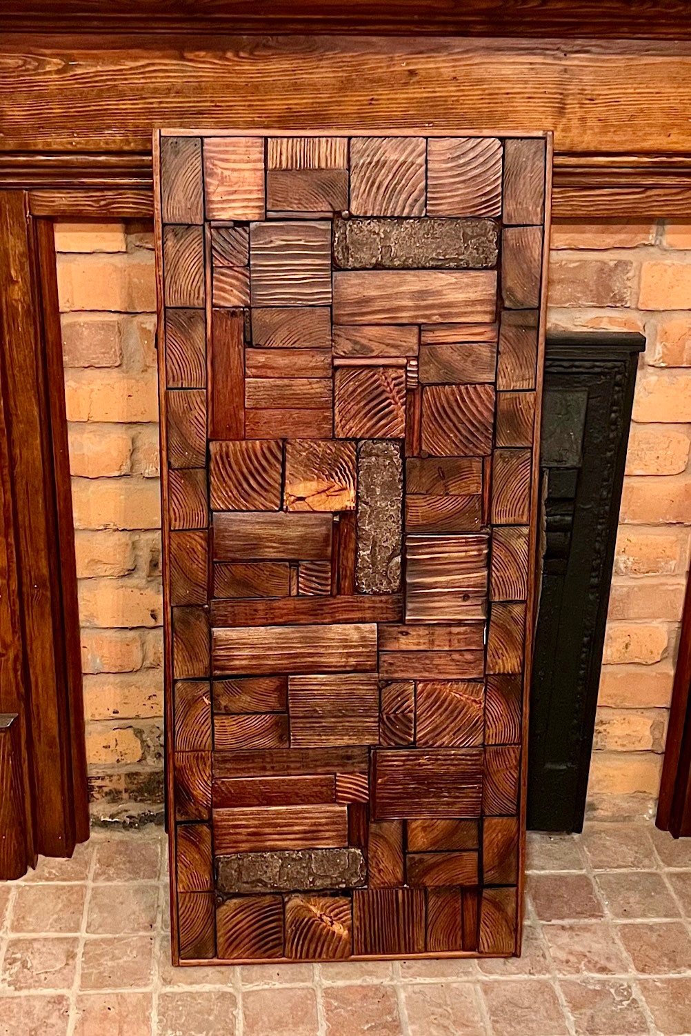 Wall Reclaimed Wood Art Decor, modern large Rustic Mix Media, Sculpture Geometric Abstract County Cabin 3d Mosaic Farmhouse Coastal Wall Art