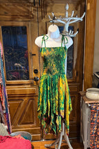Bohemian Dress,  Tie Dye Vintage Sari Silk Bohemian Boho Chic Festival Ethnic Hippie Summer dress, Gypsy Dress, Fairy Beach Boho Dress,