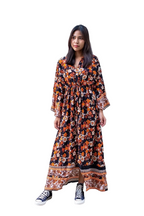 Boho Kimono Long Dress, Hippie Dress, Long Bell Sleeves Dress, Bohemian Festival Ethnic Dress, Boho Dress, Beach Gypsy Adjustable Dress