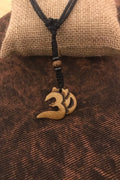 Carved Bone Pendant Necklace/ Chakra Necklace/ BoHo Bone Necklace/ Om Pendant/ Festival Jewelry/ Bone Pendant/ Spiritual Jewelry Gifts