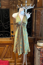 Boho Festival Dress, Bohemian Silk Dress, Ethnic Beach Short Dress, Festival Dress, Hippie Dress, Women Vintage Silk Boho Chic Gypsy Dress