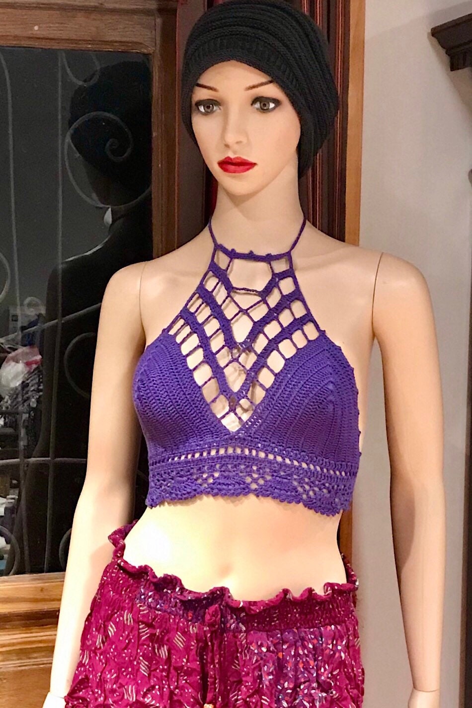 Crochet Bralette Top, Crochet Halter Top, Festival Crop Top, Festival Hippie Bralette, Boho Crop Top, Summer Beach Crochet Top, Festival Top