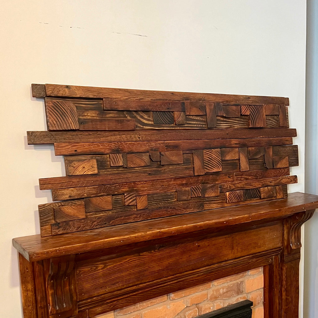 Wall Reclaimed Wood Art Decor, modern large Rustic Mix Media, Sculpture Geometric Abstract County Cabin 3d Mosaic Farmhouse Coastal Wall Art