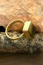 Tiger’s Eye Rough Gemstone Ring, Brass Ring, Adjustable Boho Ring, Tribal Jewelry, Gypsy Rings, Crystal Stone Ring, Statement Spiritual Ring