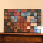 Wall Modern Large Reclaimed Wood Art Decor, Rustic Mix Media, Sculpture Geometric Abstract County Cabin 3d Mosaic Farmhouse Coastal Wall Art