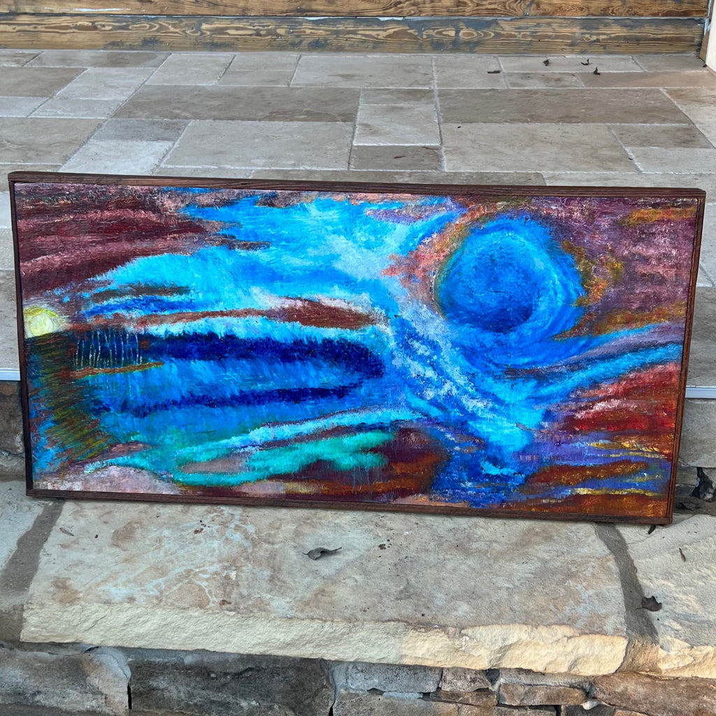 Wall Modern Large Reclaimed Wood Art, Abstract Mix Media Decor Original Oil Painting Wall Art, Farmhouse country CabIn Contemporary Decor