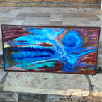 Wall Modern Large Reclaimed Wood Art, Abstract Mix Media Decor Original Oil Painting Wall Art, Farmhouse country CabIn Contemporary Decor