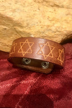 Leather Star Of David Bracelet, Support Israel Kabbalah Magen David Bracelet, Jewish Leather Bracelet,Spiritual Jewish Leather Bracelet