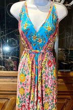 Boho Ruffle Long Dress, Hippie Dress, Open back Dress, Bohemian Festival Ethnic Dress, Boho Chic Dress, Beach Halter Ruffle Gypsy Dress