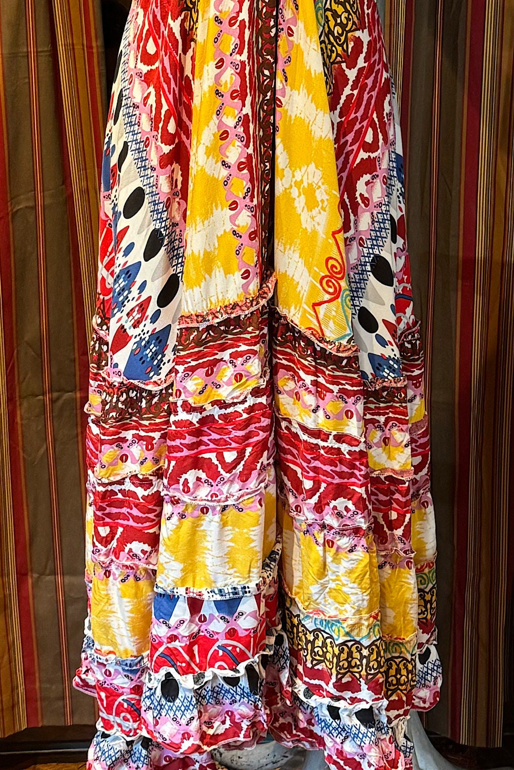 Boho Long Ruffle Dress, Hippie Dress, Open back Dress, Bohemian Festival Ethnic Dress, Boho Dress, Beach Halter Ruffle Boho Gypsy Dress