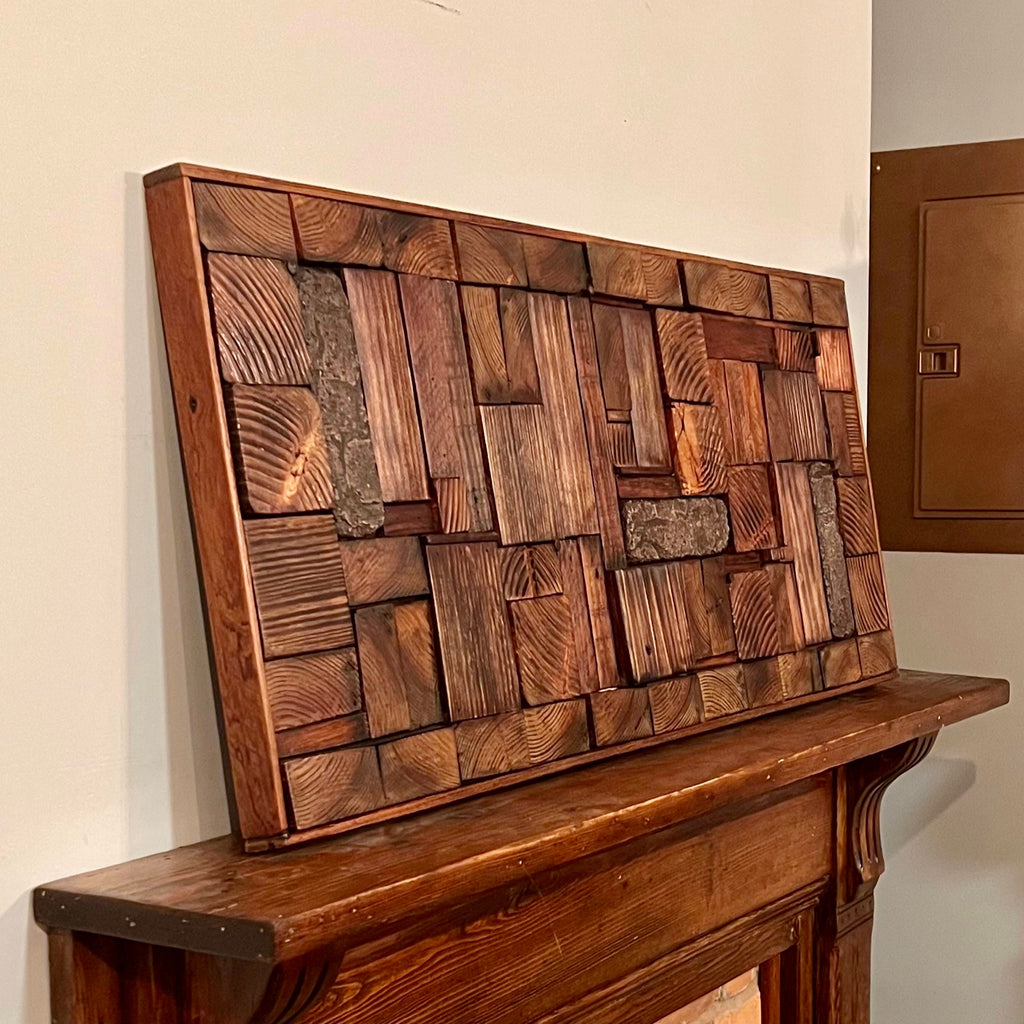 Wall Reclaimed Wood Art Decor, modern large Rustic Mix Media, Sculpture Geometric Abstract County Cabin 3d Mosaic Farmhouse Coastal Wall Art