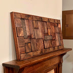 Wall Reclaimed Wood Art Decor, modern large Rustic Mix Media, Sculpture Geometric Abstract County Cabin 3d Mosaic Farmhouse Coastal Wall Art