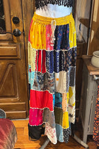 Boho long Skirt, Patchwork Long Maxi Skirt, Bohemian Boho Chic Festival Skirt, Ethnic Hippie Summer One Size Feminine Long Skirt, Boho SkIrt