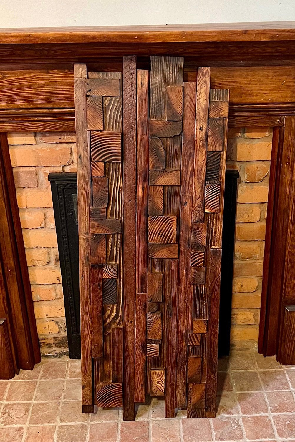 Wall Reclaimed Wood Art Decor, modern large Rustic Mix Media, Sculpture Geometric Abstract County Cabin 3d Mosaic Farmhouse Coastal Wall Art