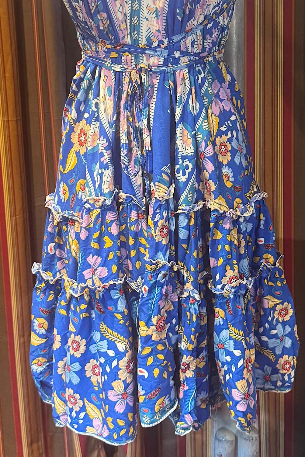 Boho Ruffle Dress, Hippie Dress, Open back Dress, Bohemian Festival Ethnic Dress, Boho Dress, Beach Halter Ruffle Dress Gypsy Boho Dress