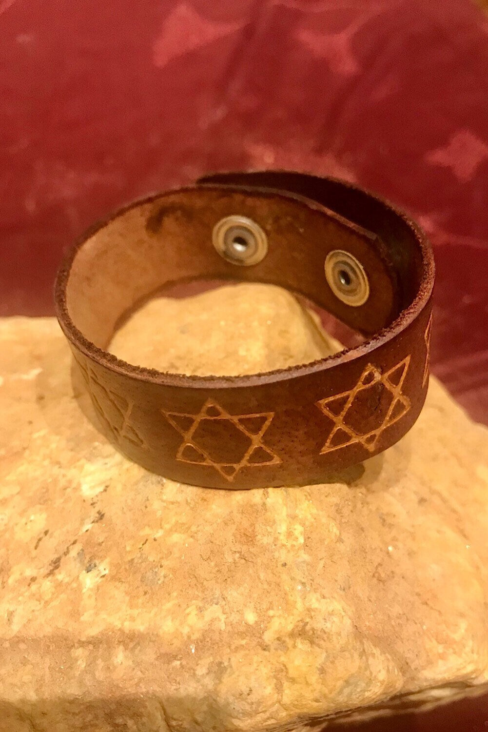 Leather Star Of David Bracelet, Support Israel Kabbalah Magen David Bracelet, Jewish Leather Bracelet,Spiritual Jewish Leather Bracelet