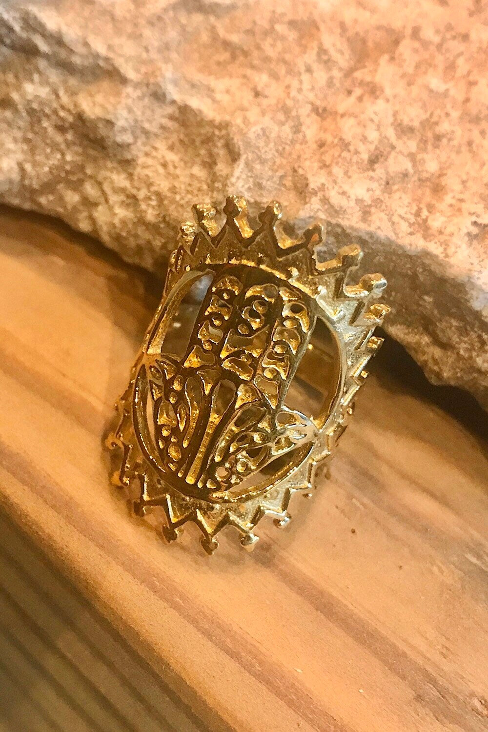 Hamsa ring, Gift for her/Him, Gold ring, Adjustable ring, brass  ring, Festival Jewelry, Boho, Gypsi, Good luck ring, Spiritual Ring