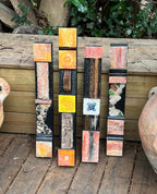 Wall totem Art, Totem Art, Reclaimed Wood Wall modern totem Rustic Mix Media, Sculpture Geometric Abstract County Cabin Farmhouse Beach Art