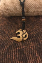 Carved Bone Pendant Necklace/ Chakra Necklace/ BoHo Bone Necklace/ Om Pendant/ Festival Jewelry/ Bone Pendant/ Spiritual Jewelry Gifts