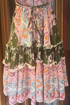 Boho Ruffle Dress, Hippie Dress, Open back Dress, Bohemian Festival Ethnic Dress, Boho Dress, Beach Halter Ruffle Dress Gypsy Boho Dress