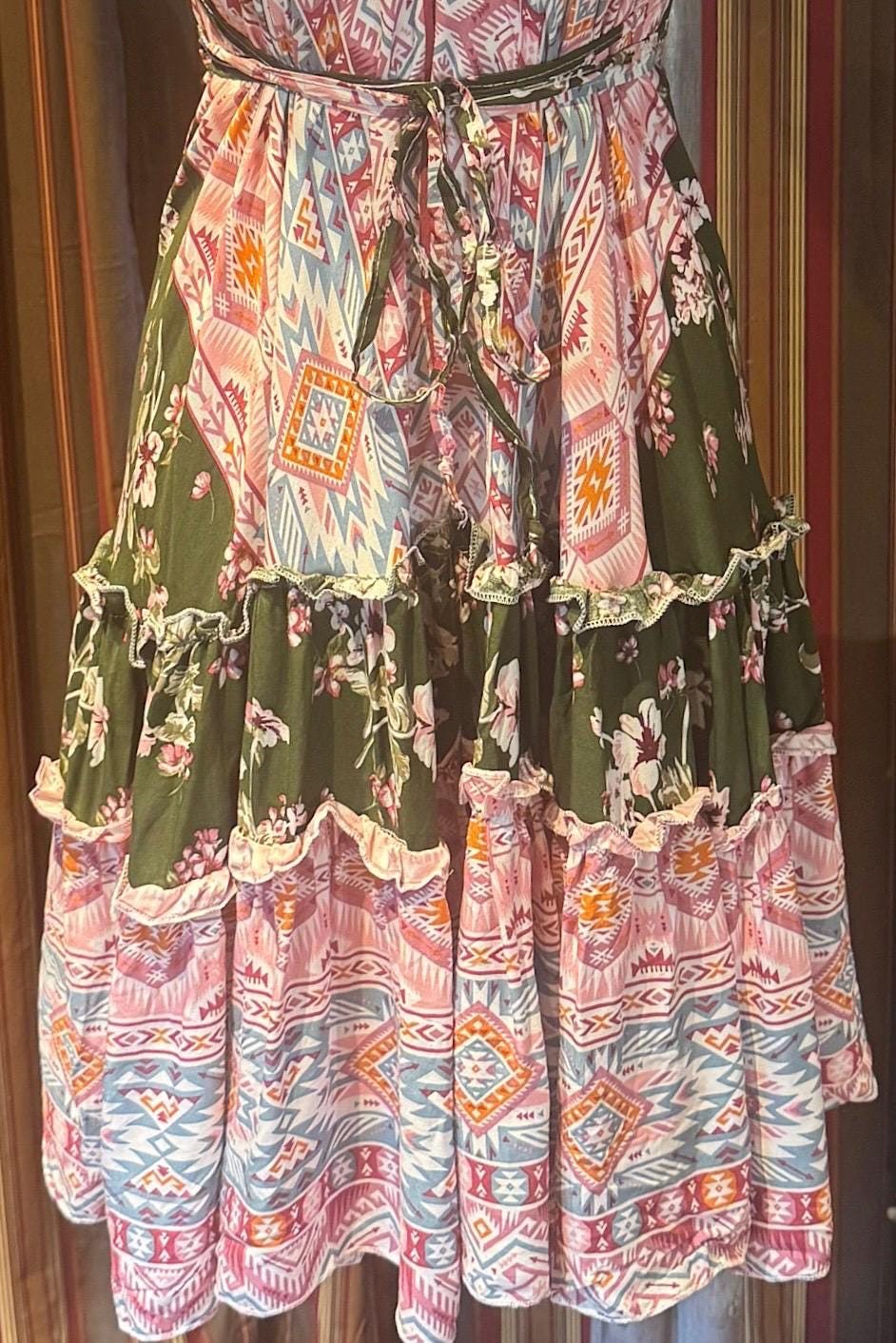Boho Ruffle Dress, Hippie Dress, Open back Dress, Bohemian Festival Ethnic Dress, Boho Dress, Beach Halter Ruffle Dress Gypsy Boho Dress
