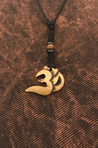 Carved Bone Pendant Necklace/ Chakra Necklace/ BoHo Bone Necklace/ Om Pendant/ Festival Jewelry/ Bone Pendant/ Spiritual Jewelry Gifts